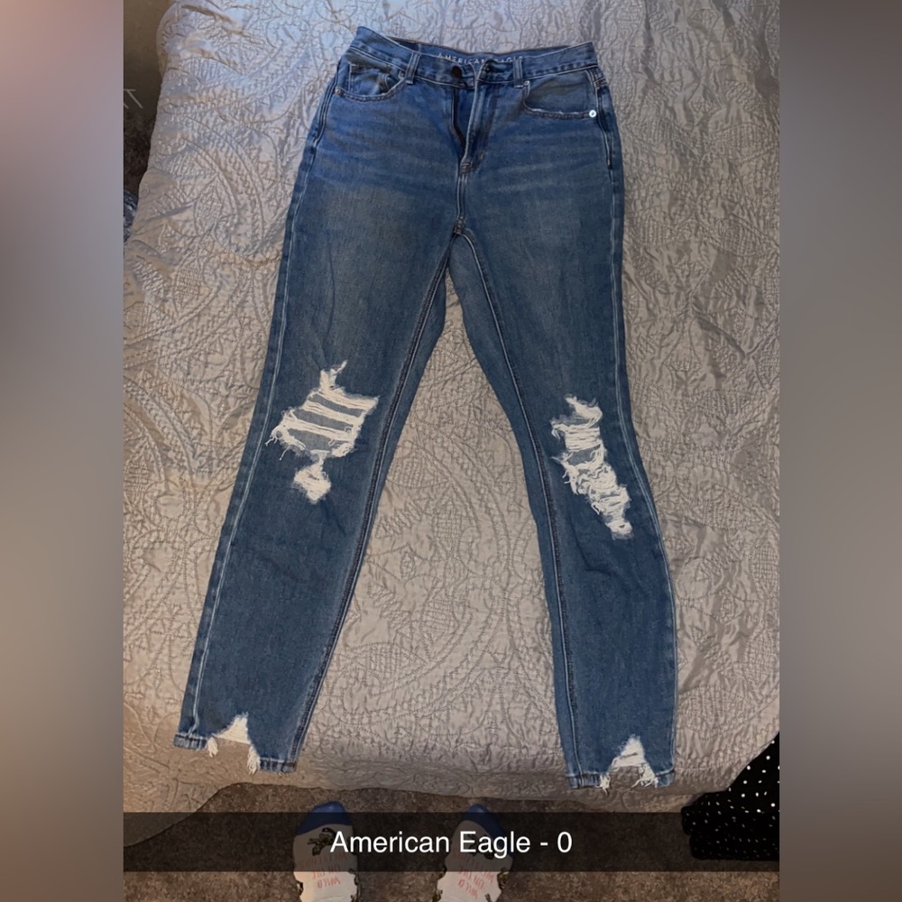 American Eagle Distressed Mom Jeans